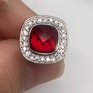 David Yurman Stud Earrings with Garnet and PaveDiamonds